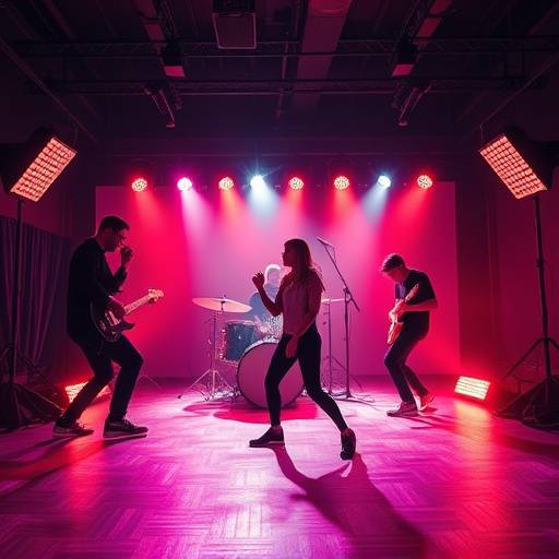 Imagen de un videoclip musical grabado en un estudio en Madrid